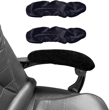Office Chair Arm Rest Cover Velvet Office Chair Armrest Covers Stretchable Removable Armrest Protectors for Desk Chairs Computer Chair GamingOffice Chair Arm Covers 2Pcs, Black