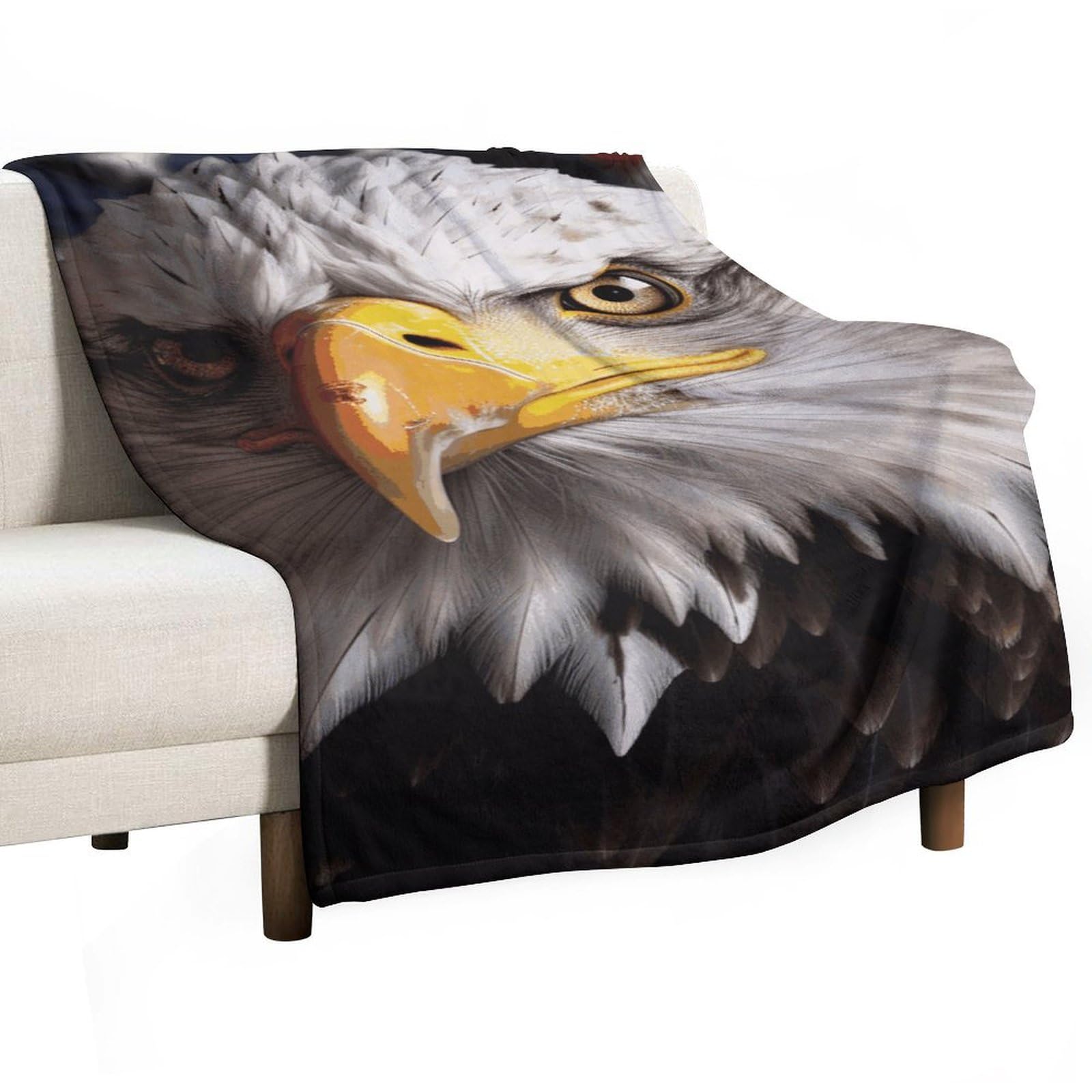 Couverture polaire américaine et aigle pour des soirées cocooning au chaud