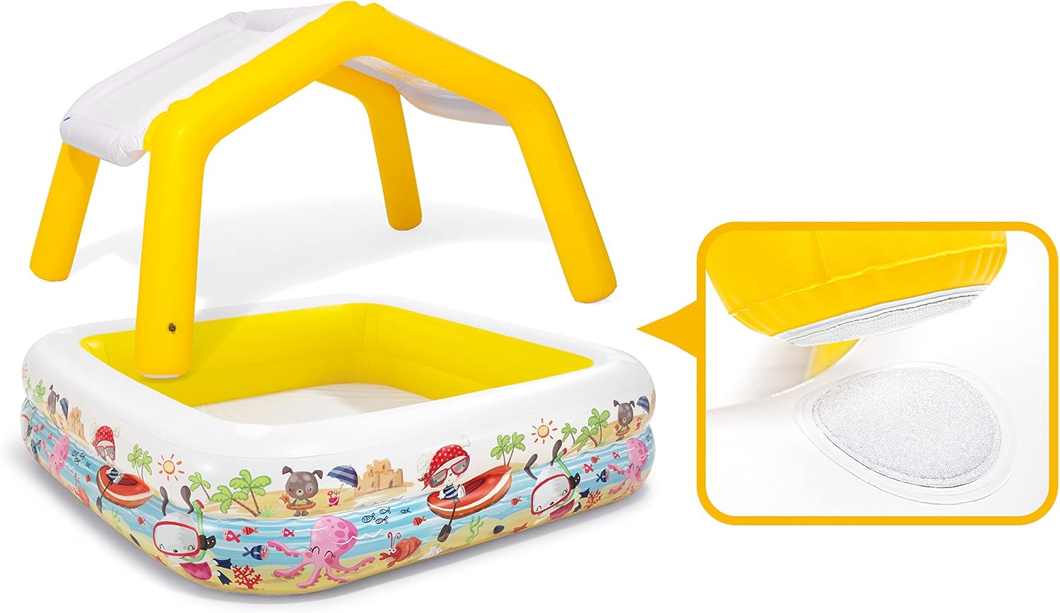 Intex Sun Shade Inflatable Pool, 62" X 62" X 48", for Ages 2+
