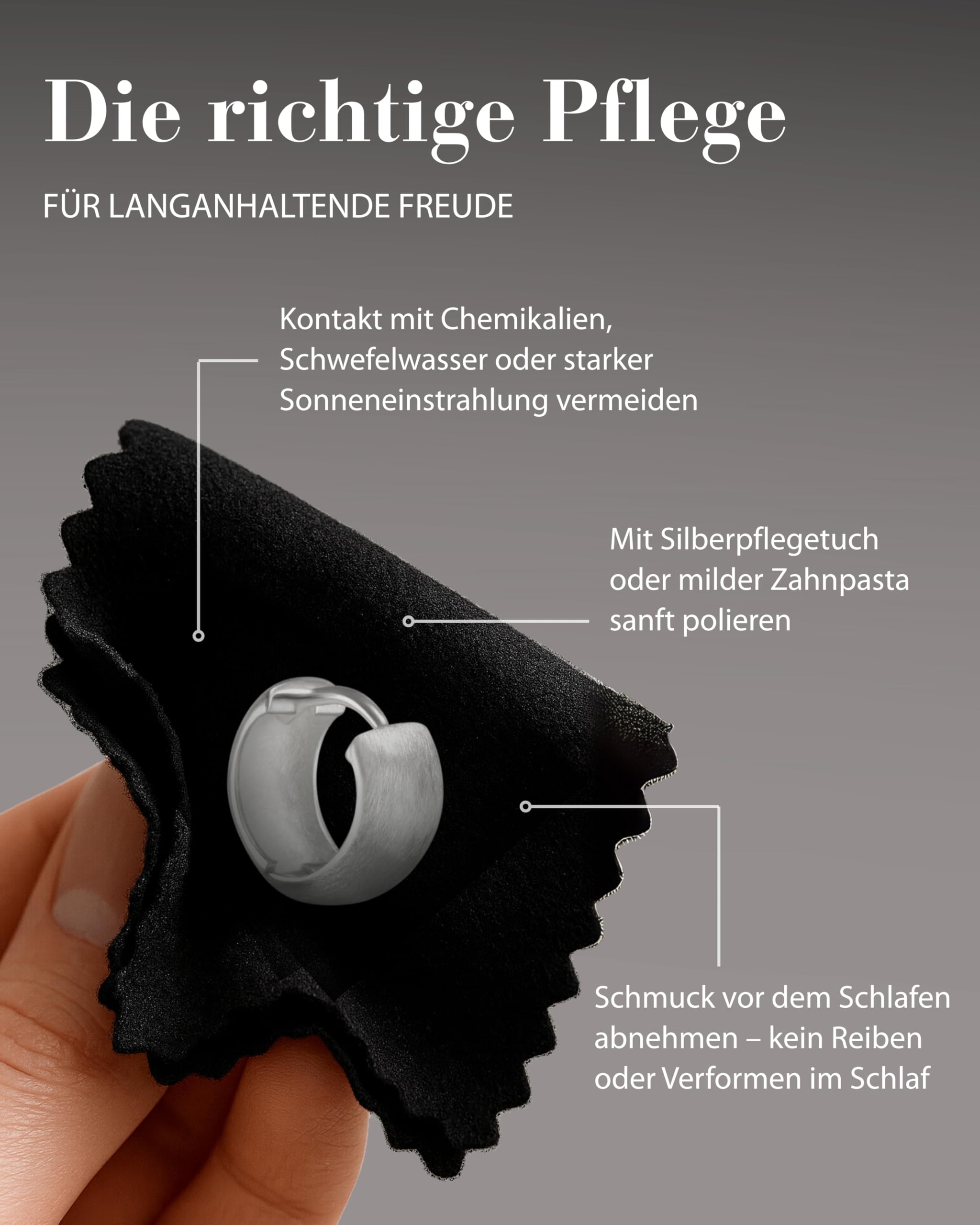 Vinani Damen Ohrringe 925 Silber - Klapp-Creolen gebürstet abgerundet - aus 925 Sterling Silber für Frauen - CARG