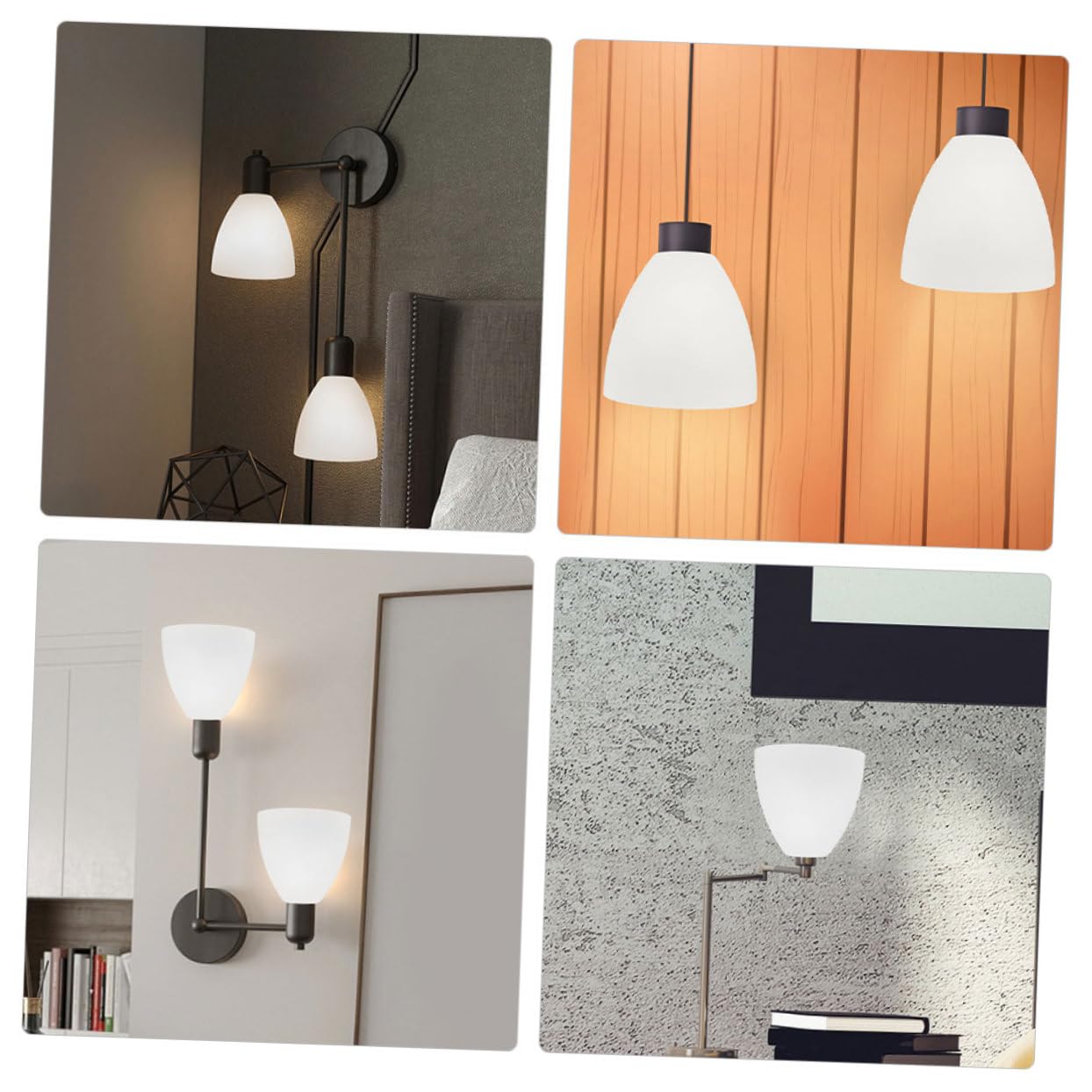 NUOBESTY 2 Pezzi Paralume in Vetro Bianco Opaco Lampada Paralumi Decorativi per Lampade e Lampadari Casa Moderno e Retrò