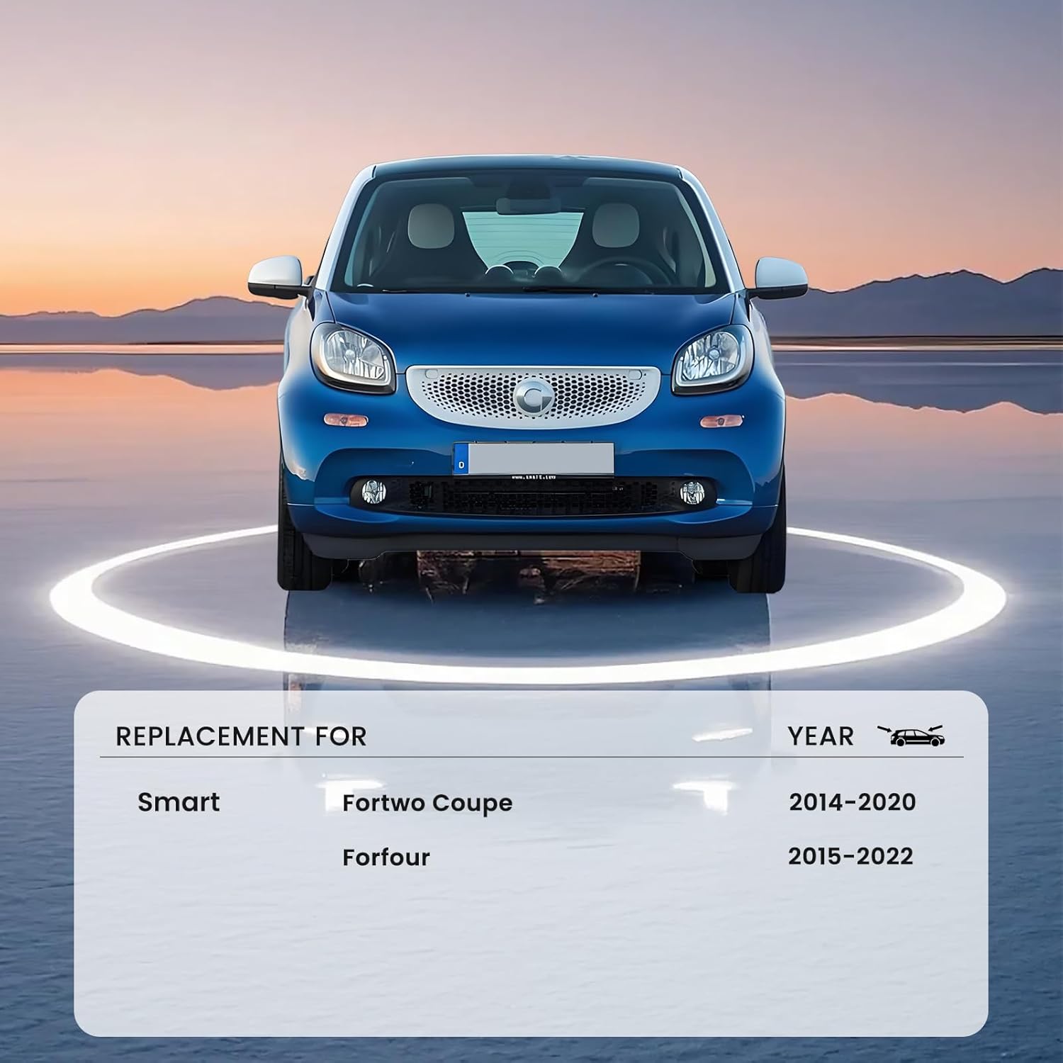 EMITHSUN® Windshield Wipers Replacement for Smart Fortwo Coupe 4-Door 2020 2019 2018 2017 2016 2015 2014 Premium All Weather Front Rear Wiper Blades Set - OEM Quality (Pack of 3)