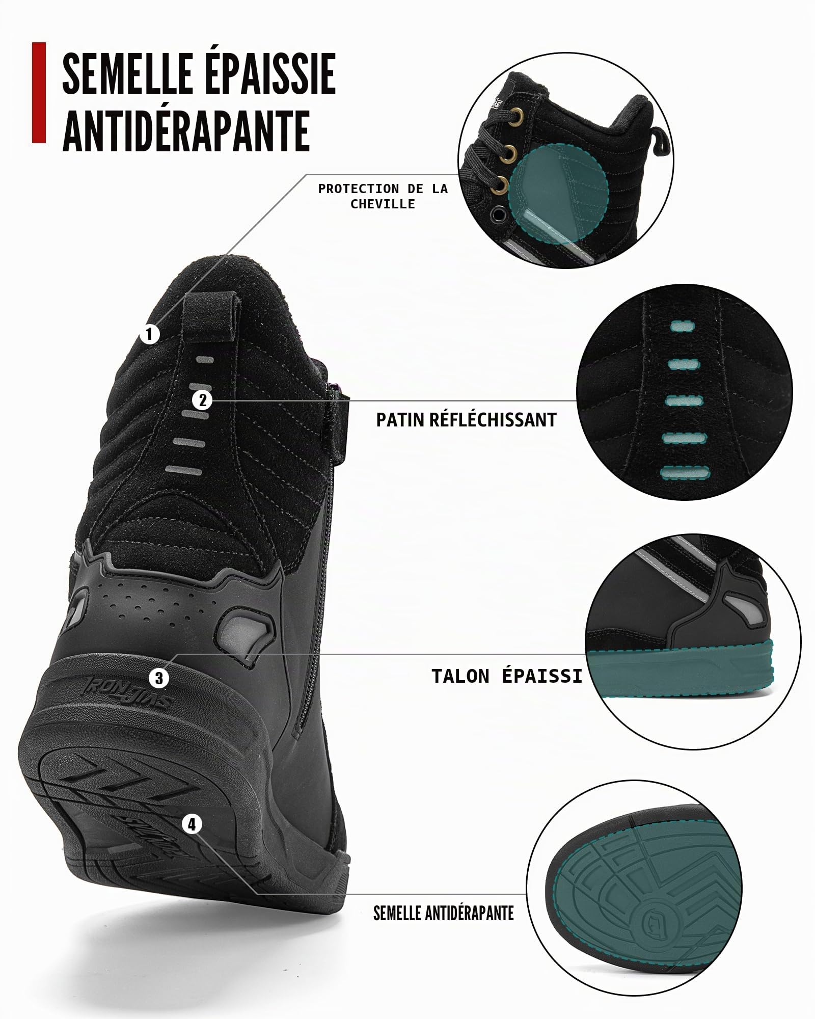 BORLENI Chaussures Moto Homme Bottes de Moto