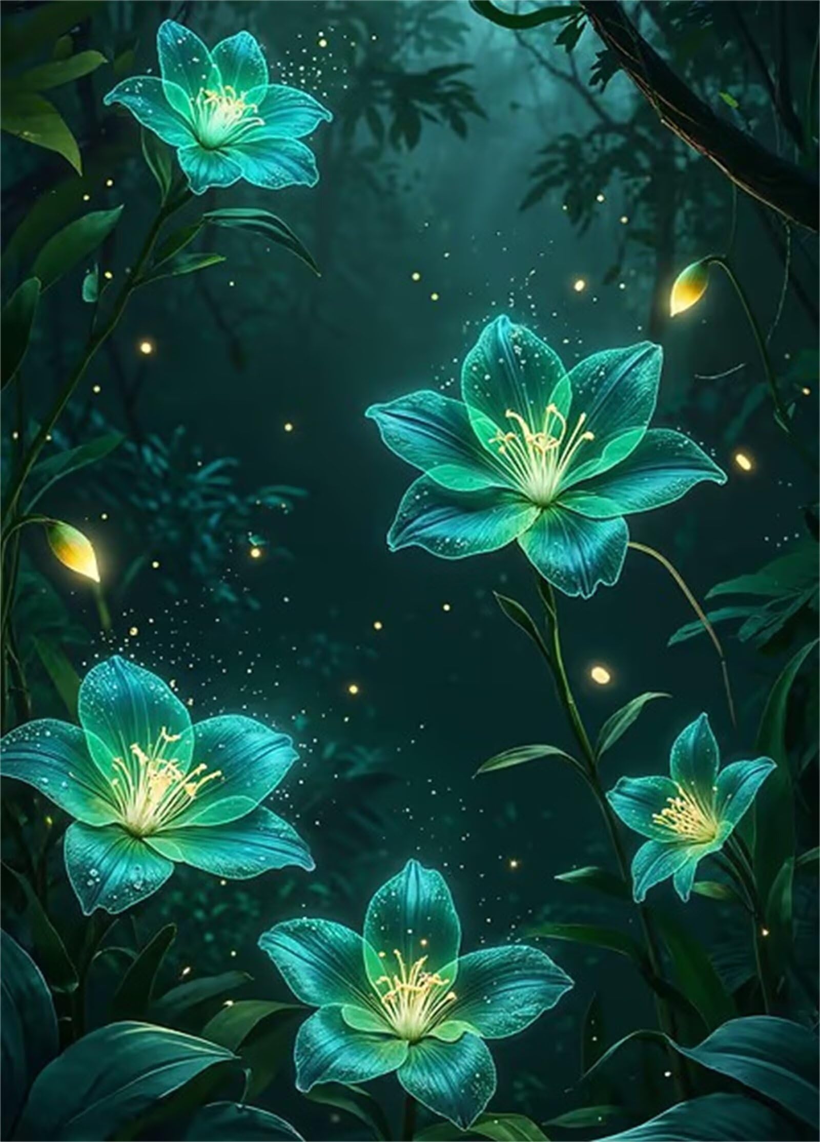 Puzzle 5000 Pezzi per Adulti,Puzzles Artistico,Fiori fluorescenti puzzle Fai da te Intrattenimento Creativo, puzzles Classico Regali per la casa