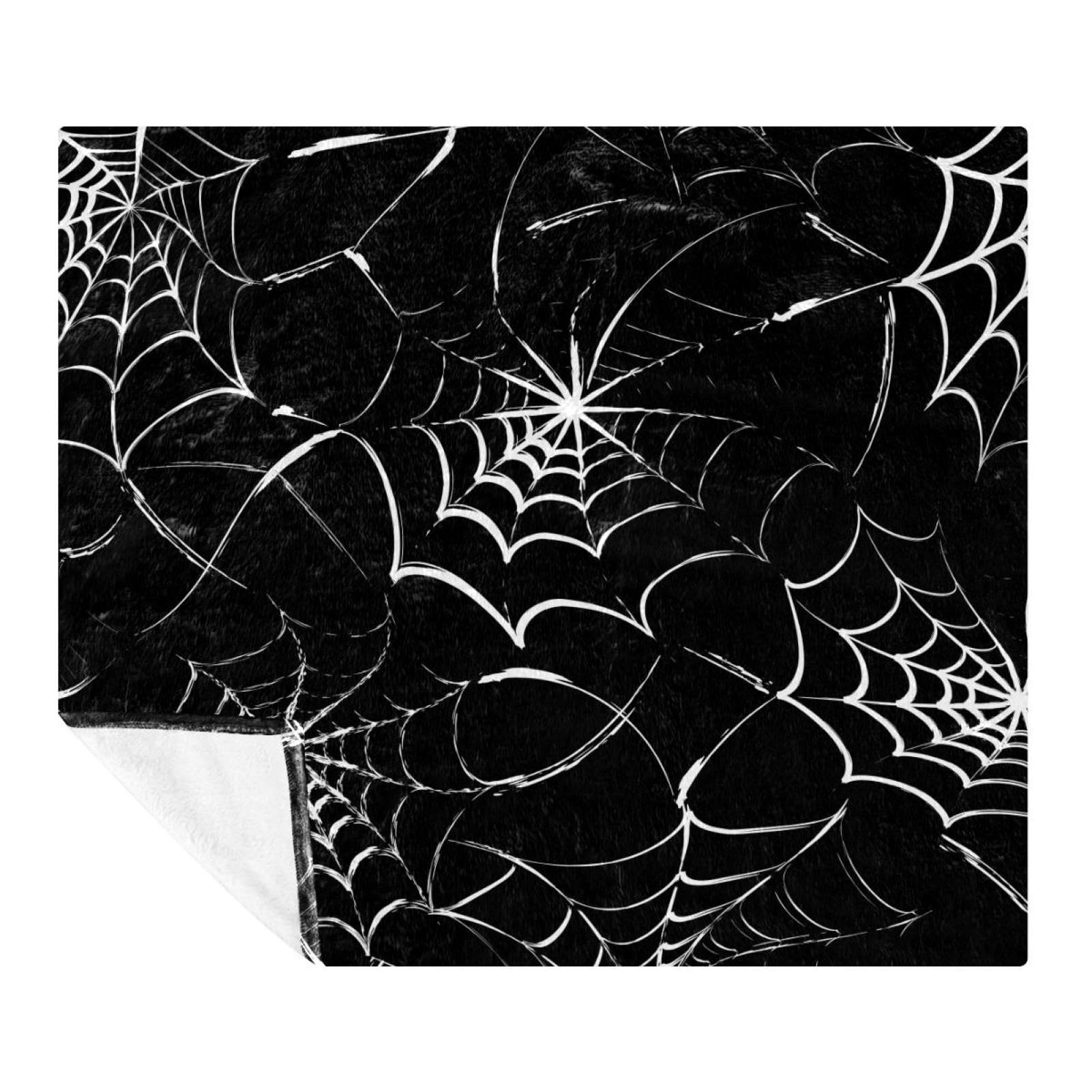 Couverture polaire microfibre légère motif araignée 150x200cm finition premium