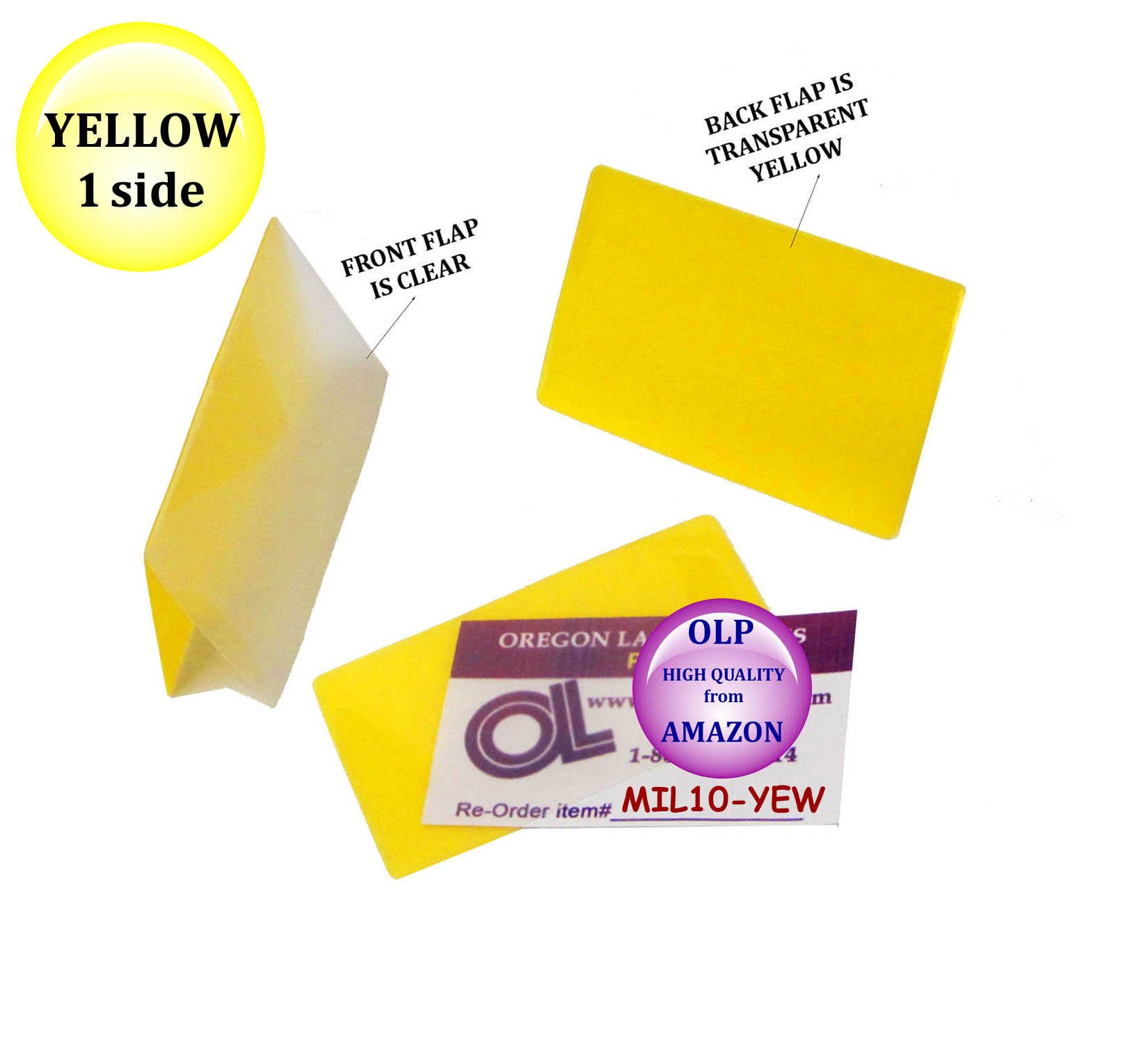Oregon Lamination Hot Laminating Pouches Military Card (Pack of 300) 10 mil 2-5/8 x 3-7/8 Yellow/Cle