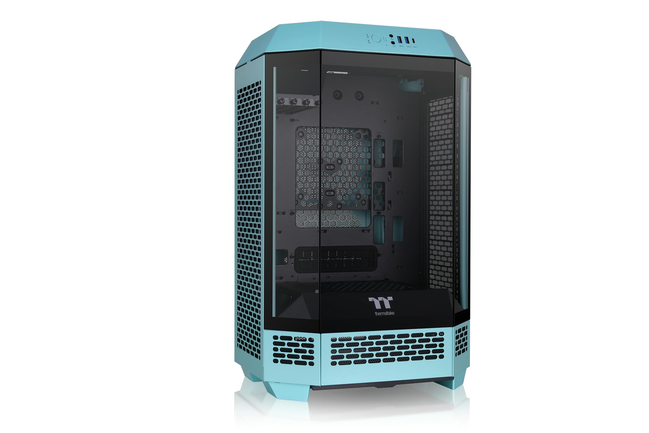 Thermaltake The Tower 300 Micro Tower Tempered Glass Pc Gami Turquoise Ca-1Y4-00Sbwn-00