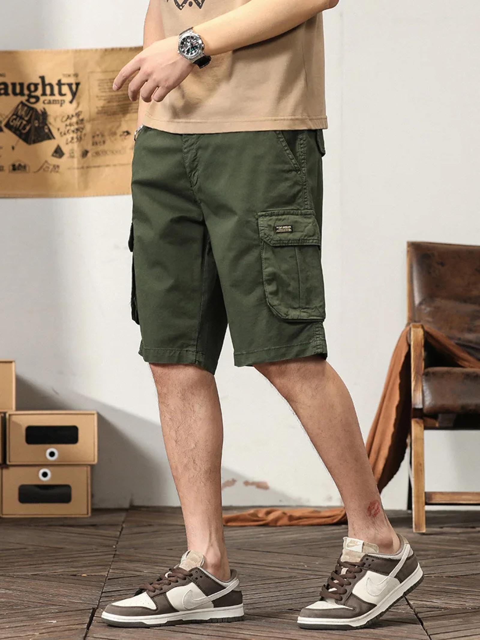 Pantaloncini Uomo Cargo Tasche Activewear All'aperto Corsa Casual Estate Uomo Pantaloncini Cargo