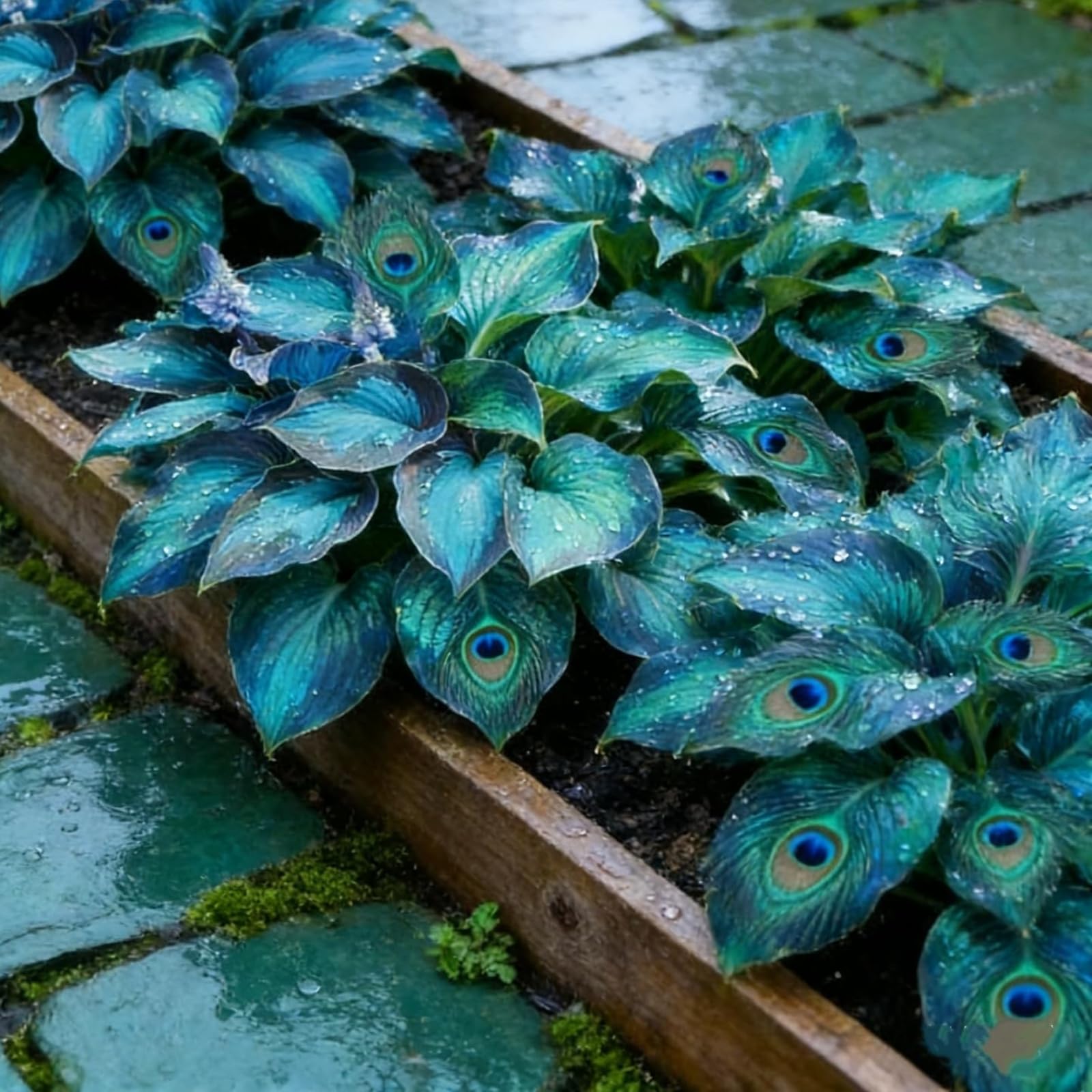 Brilliant Midnight Blue Hostas-Hosta Plants for Sale,Ornamental,Wedding Flowers,Perennial,Vibrant Hosta Bulbs Live,Hardy.-4bulbs-b