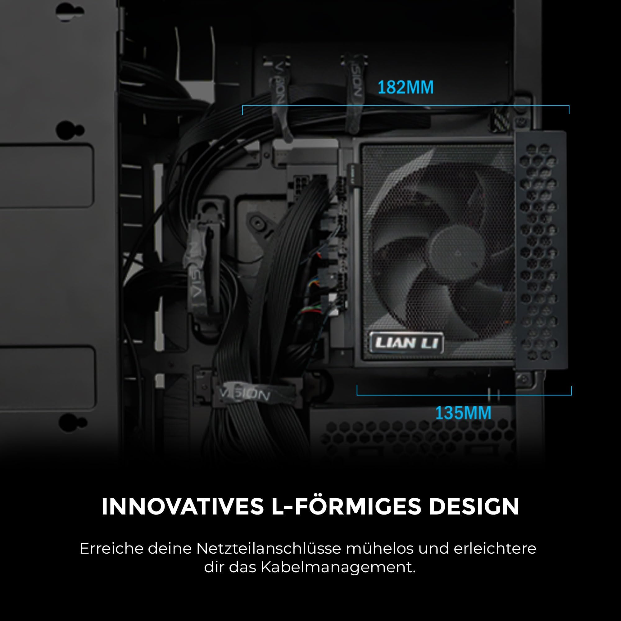 Cybenetics Lian Li Edge Gold 1000W 80 Plus Gold Black Full Modular 12VHPWR Power Supply with EG1000G Black EU USB Hub