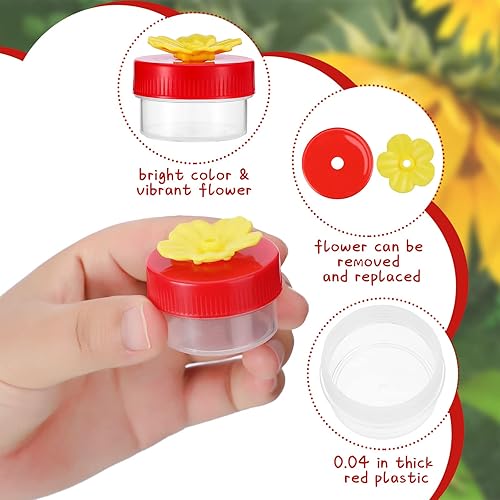 Miniatura 10 de 8 paquetes de comederos de mano para colibríes, comedero de colibríes con perca de plástico con flor de dedo, mini herramientas de alimentación