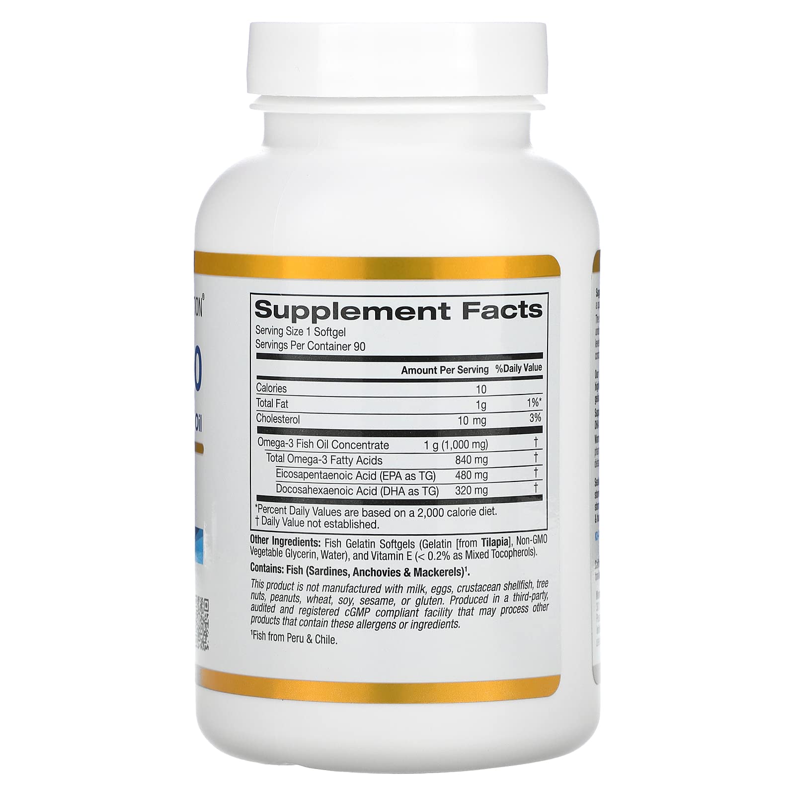 Omega 800 Pharmaceutical Grade Fish Oil, 80 EPA/DHA, Triglyceride Form