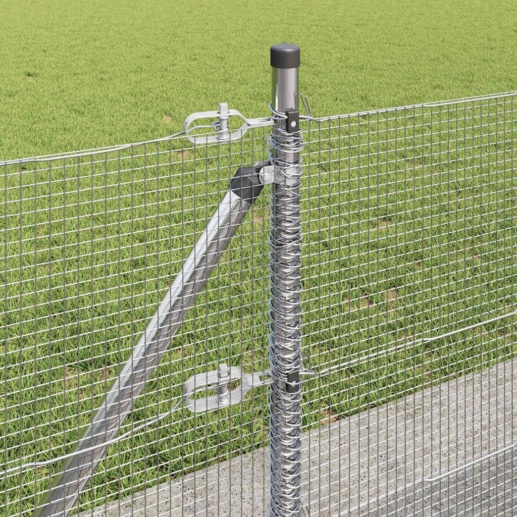 Spawane ogrodzenie z drutu z betonową podstawą, 10 x 0,4 m, srebrna siatka, element ogrodzenia do ogrodu, na taras, balkon, prywatność, bezpieczeństwo zwierząt domowych