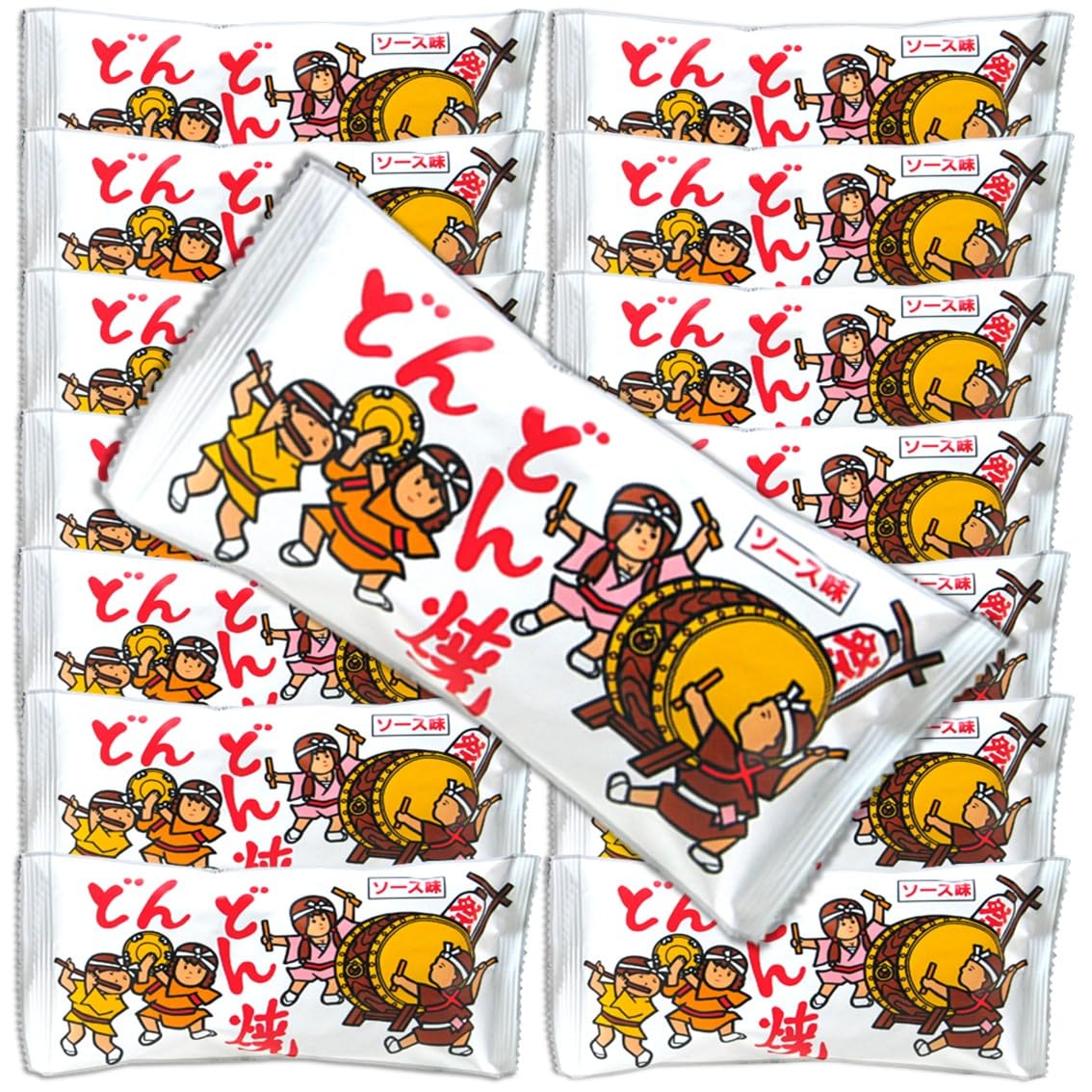 どんどん dongdong おじさん おじいさん まとめ売り12人セット Amazon.co.jp: どんどん焼き ソース味 12g×45袋 菓道 駄菓子 スナック