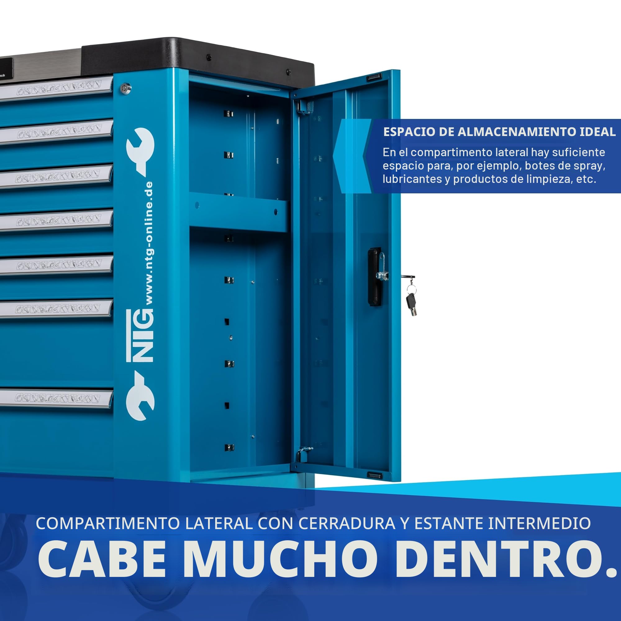 Carro de herramientas para taller con 247 piezas