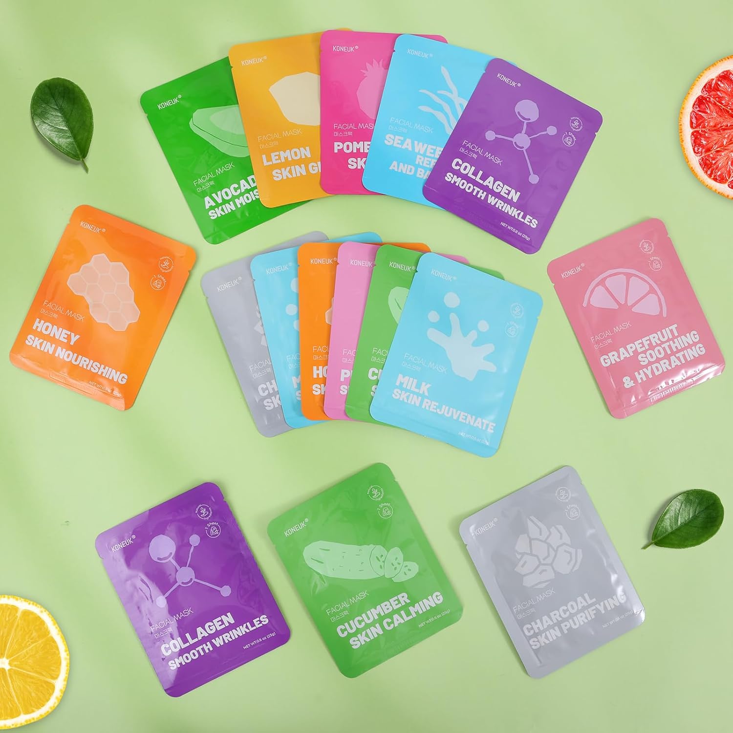 48 Pack Collagen Hydrating Face Masks Skincare for Women, Moisturizing & Soothing Face Mask for All Skin Types, Facial Masks Set Spa Gifts for Women, Bulk Sheet Face Mask for Skin Care - Image 7