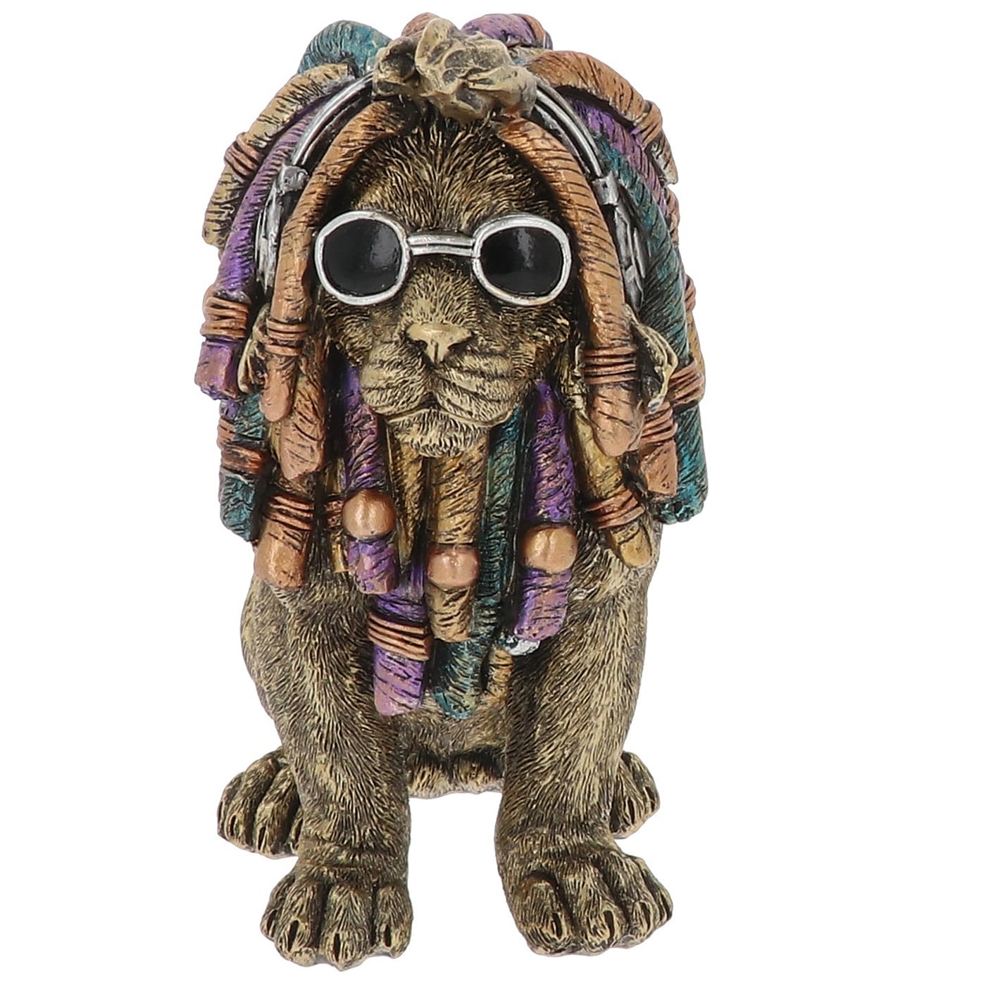 Shudehill Giftware Dudes Rasta Lion Themed Dreadlocks Fun Statue Home Ornament - Unique Gift Idea For Him 20x17x10.5cm