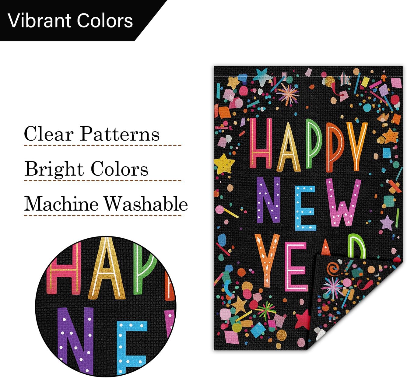 Louise Maelys Happy New Year Garden Flag Double Sided 12x18 Inch Small Burlap Party Welcome Winter Holiday Yard Outdoor Outside House Decor - Image 5