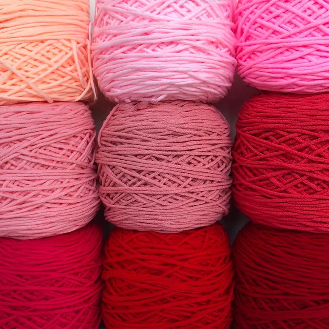 przędza dziewiarska, 100g/200g kulki z różnej przędzy tuftingowej, kolor gradientowy, kulka nici 8-warstwowych(Red Series,200g/roll)