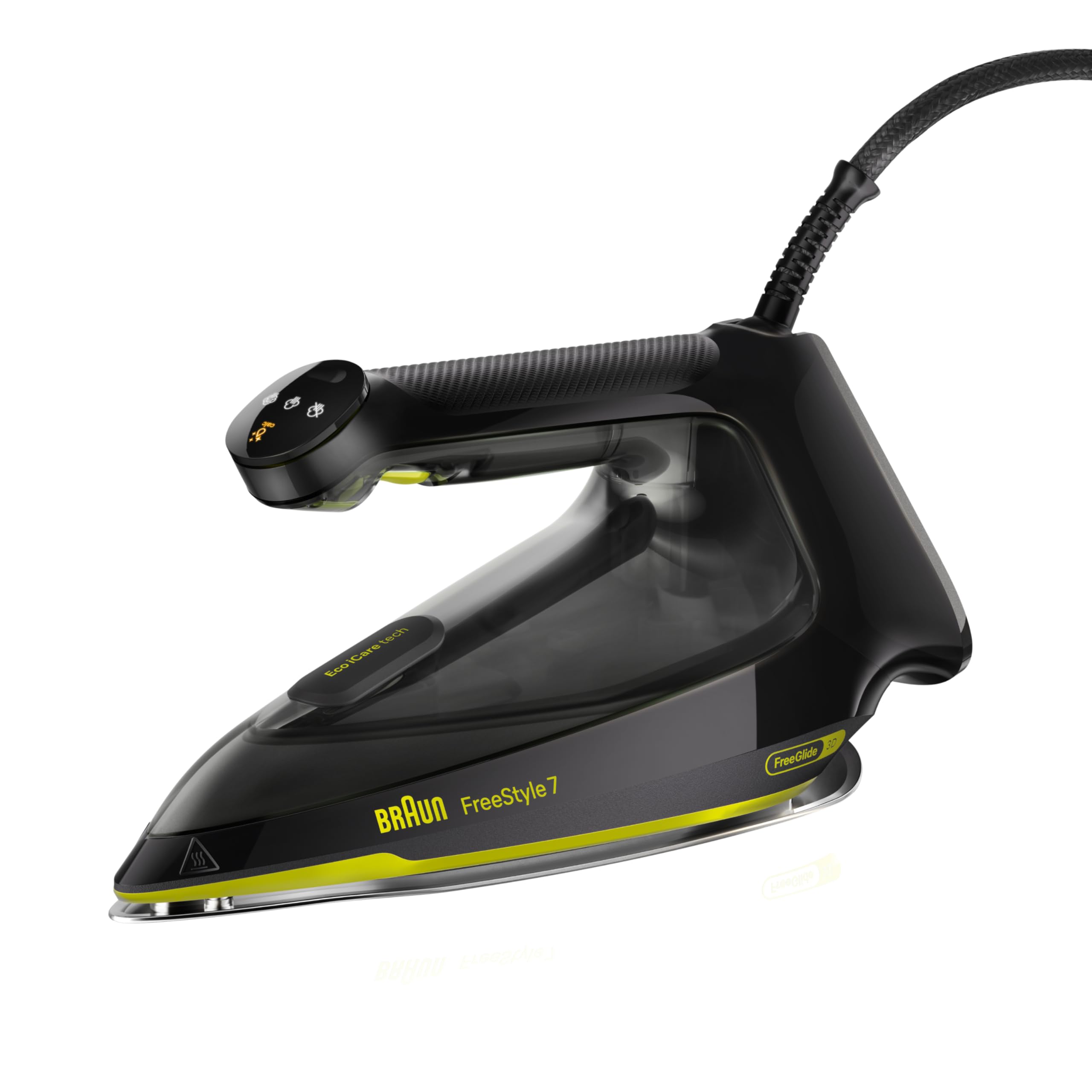Braun FreeStyle 7 – Dampfbügeleisen mit ergonischem Griffdesign, Bügelergebnisse wie mit einer Dampfbügelstation, Schnelles und müheloses Bügeln, Schwarz/Grün (FI 7255 GR)