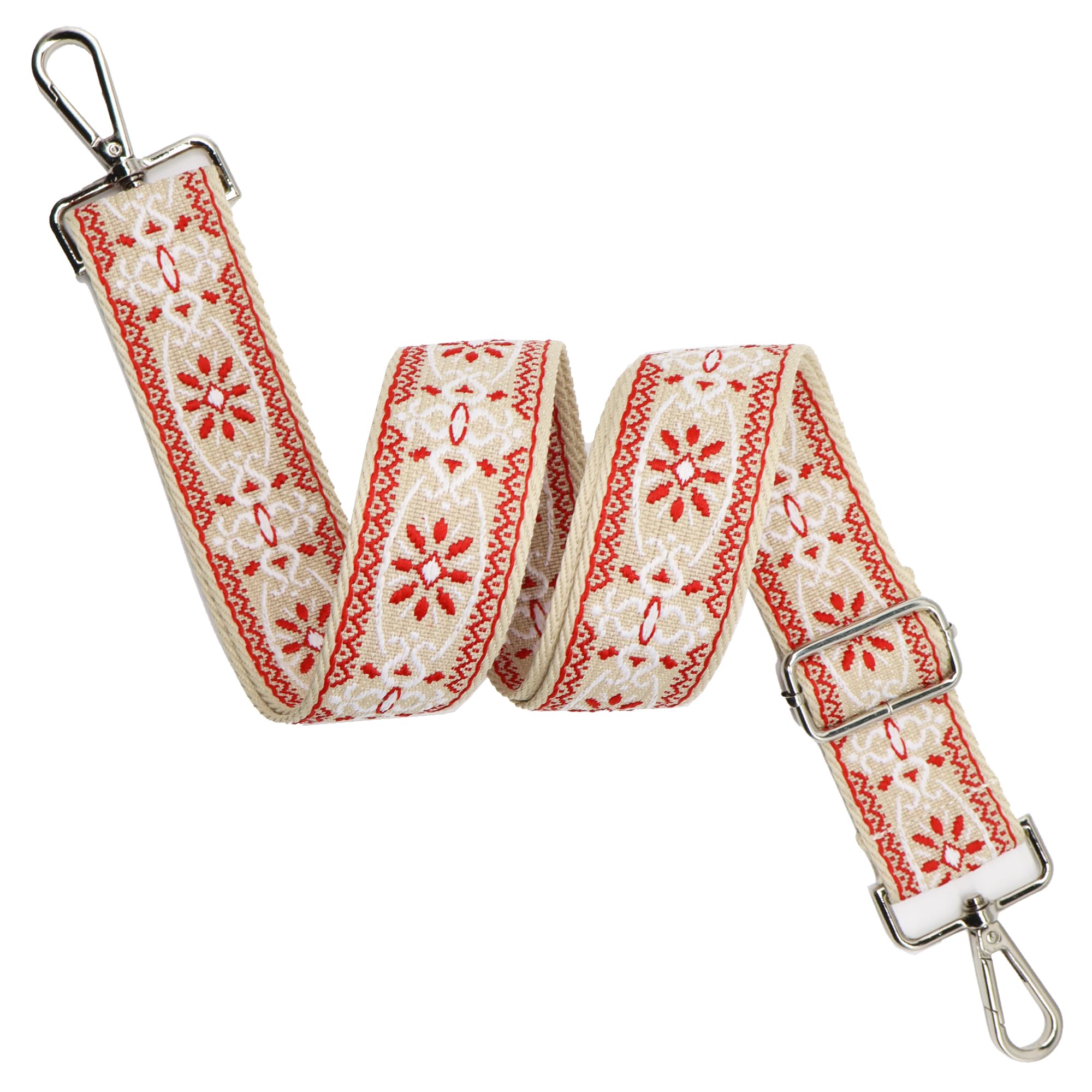 LEMEDE Purse Strap Adjustable Replacement Crossbody Bag Strap Retro Jacquard Embroidery Shoulder Straps for Canvas Bag