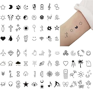 TecoKart® 5 Sheets Temporary Tattoo for Kids and Adults, 80 Styles Waterproof Fake Tattoos, Tatoo Sticker Party Decorative for Hands, Face, Body-picture-23