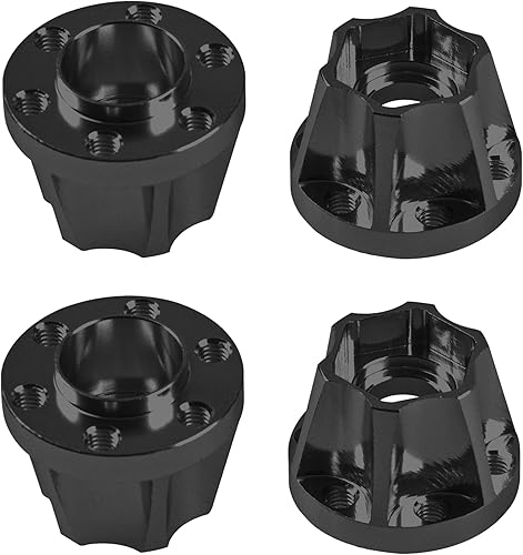 Metal RC Cubo Hexagonal de Rueda de 12 mm Extensión Combinador Compatible con Llanta de 1.9/2.2 pulgadas Axial SCX10 Traxxas TRX4 D90 1/10 RC Negro