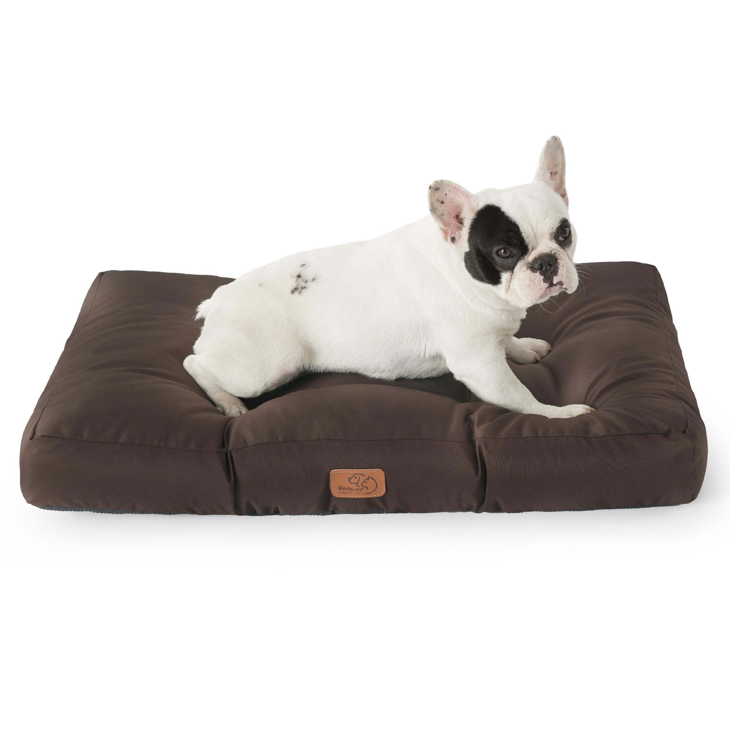 Bedsure Washable Dog Bed Medium - 76x50x8cm Dog Mattress with Oxford Fabric for Small Medium dogs, Water Resistant Pet Pillow Bed for Crate, Flat Dog Cushion Mat, Brown