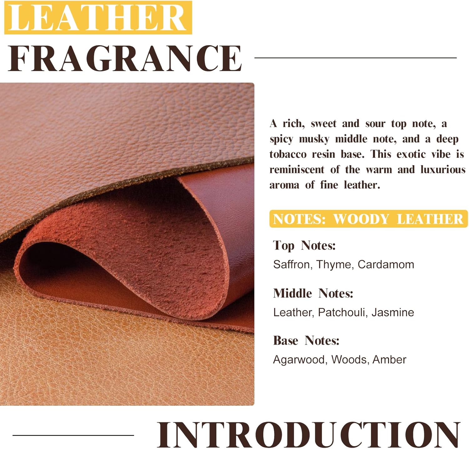 EUQEE Leather Fragrance Oils, 2.02 Fl oz/ 60ml Essential Oils for Diffuser, Candle Making, DIY Soap with Glass Dropper - Image 4