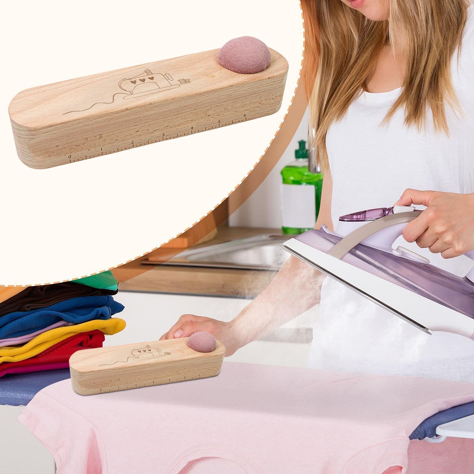 Näh-Set Aus Holz Mit Nahtrolle & Spitzenwender - Praktische Helfer Für Quilter Und Nähanfänger