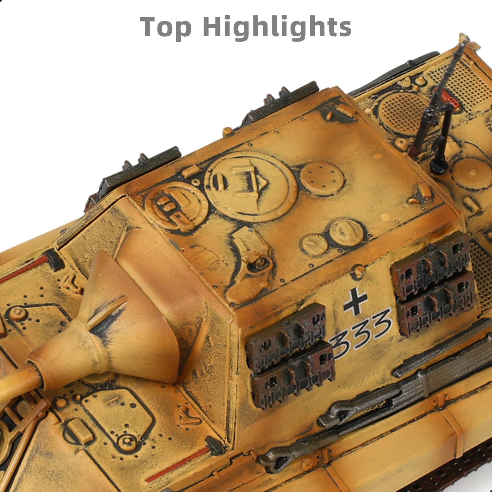 NUOTIE Model czołgu wojskowego w skali 1/72 wykończony stop metalu odlewany ciśnieniowo z plastikowym czołgiem model wojna światowa Ⅱ pojazd wojskowy czołg mini 1945 model Jagdtiger kolekcja prezentów