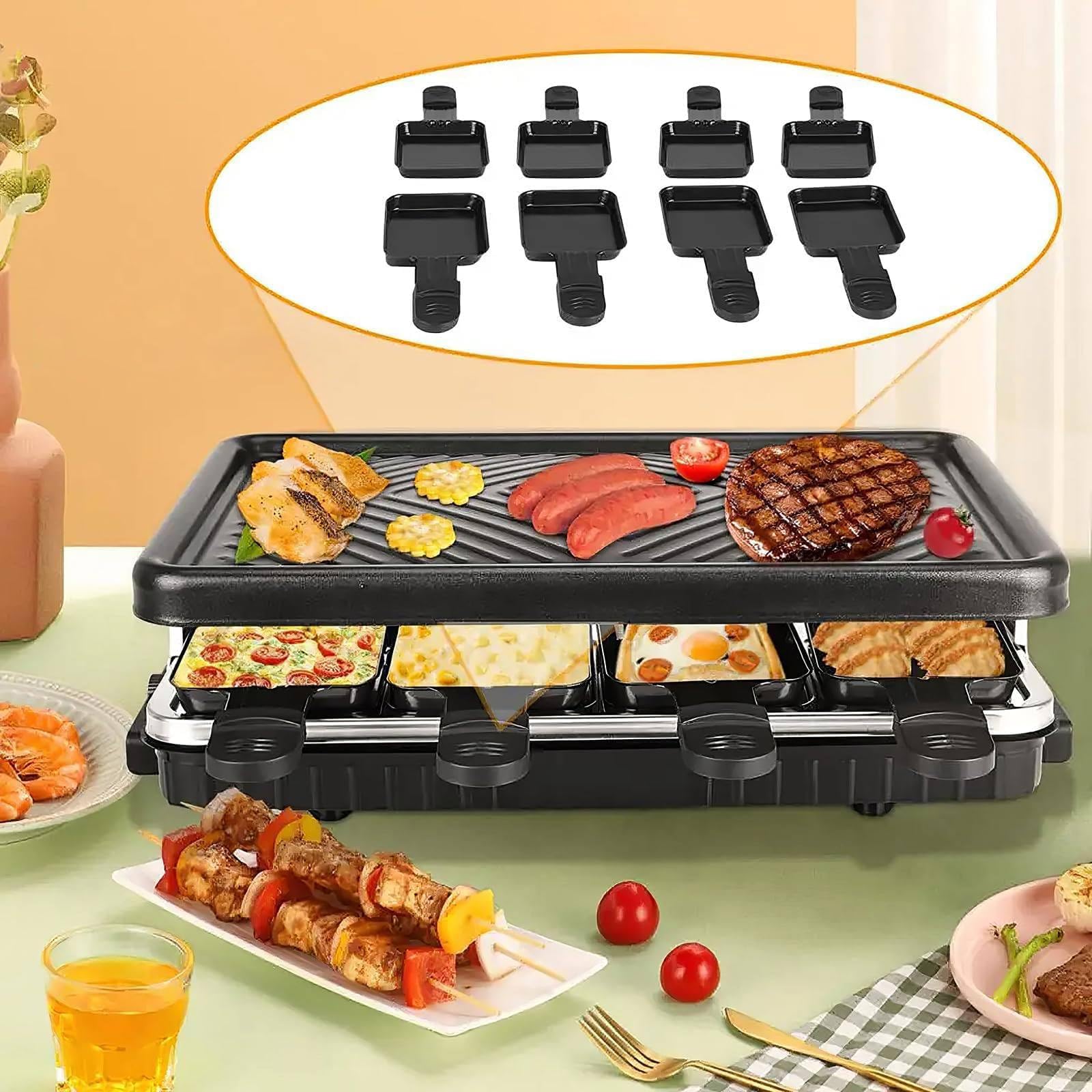 Raclette Elettrica da 1500 W, Griglia Rimovibile, per Campeggio In Casa