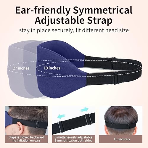 Miniatura 4 de NEWVANGA Máscara de dormir para dormir de espalda y de lado, bloquea la luz, antifaz de lujo para dormir con venda nocturna 3D, cubierta
