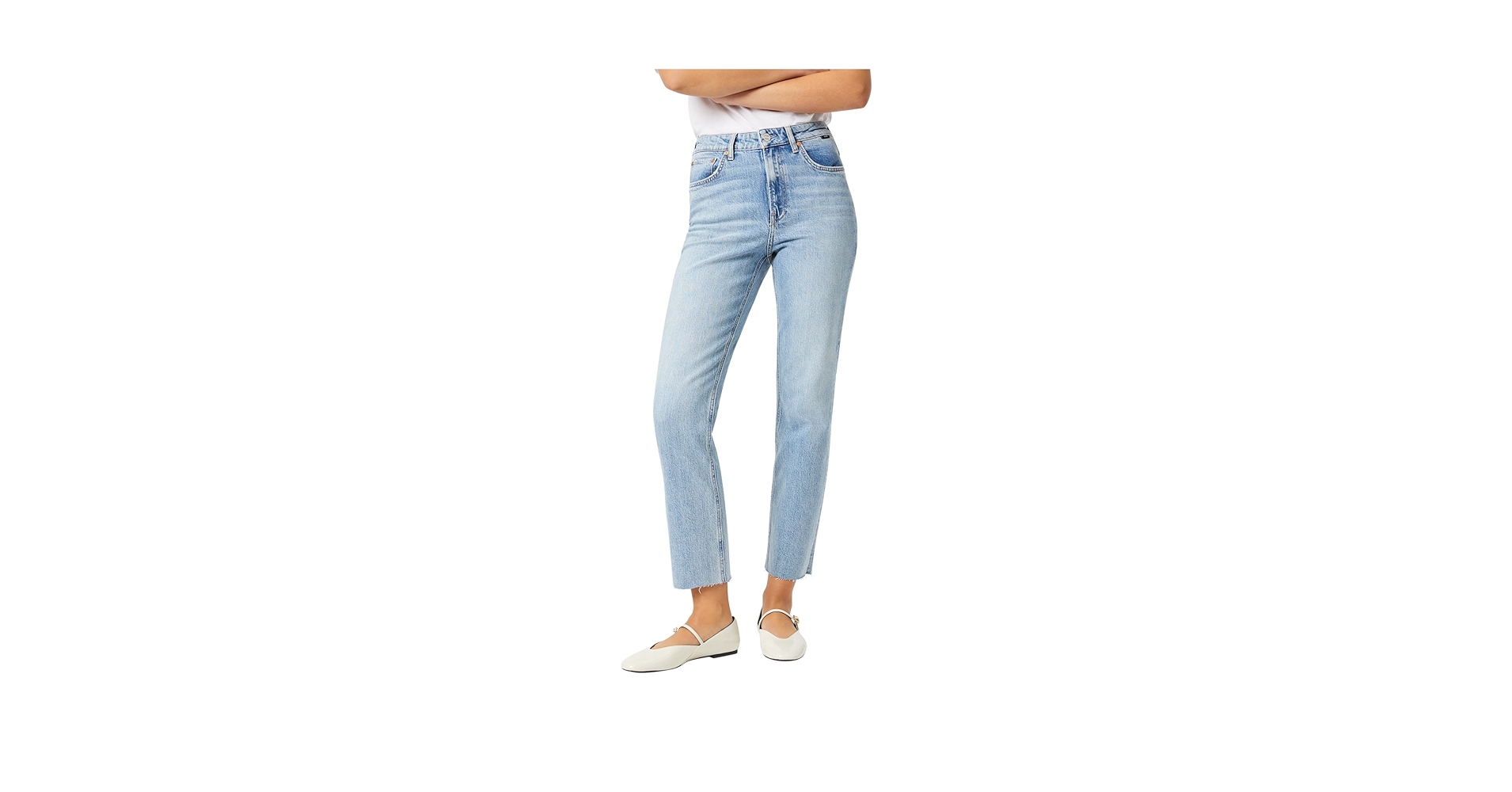 Mavi Women's New York High Rise Straight Leg Jeans, Mid Blue