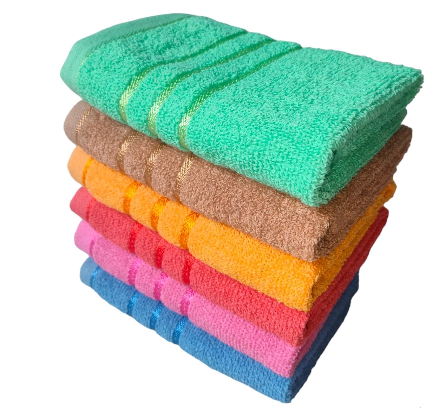 Cotton 450 GSM Hand Towel - Ultra Soft & Highly Absorbent for Facewash, Gym & Daily Use | 14x21 Inch | Set of 6