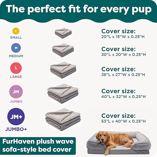 Miniatura 6 de Furhaven - Funda de repuesto para cama de mascotas, lavable, comodidad perfecta, en ondas, de terciopelo de felpa, color piedra marrón, Jumbo (XL)