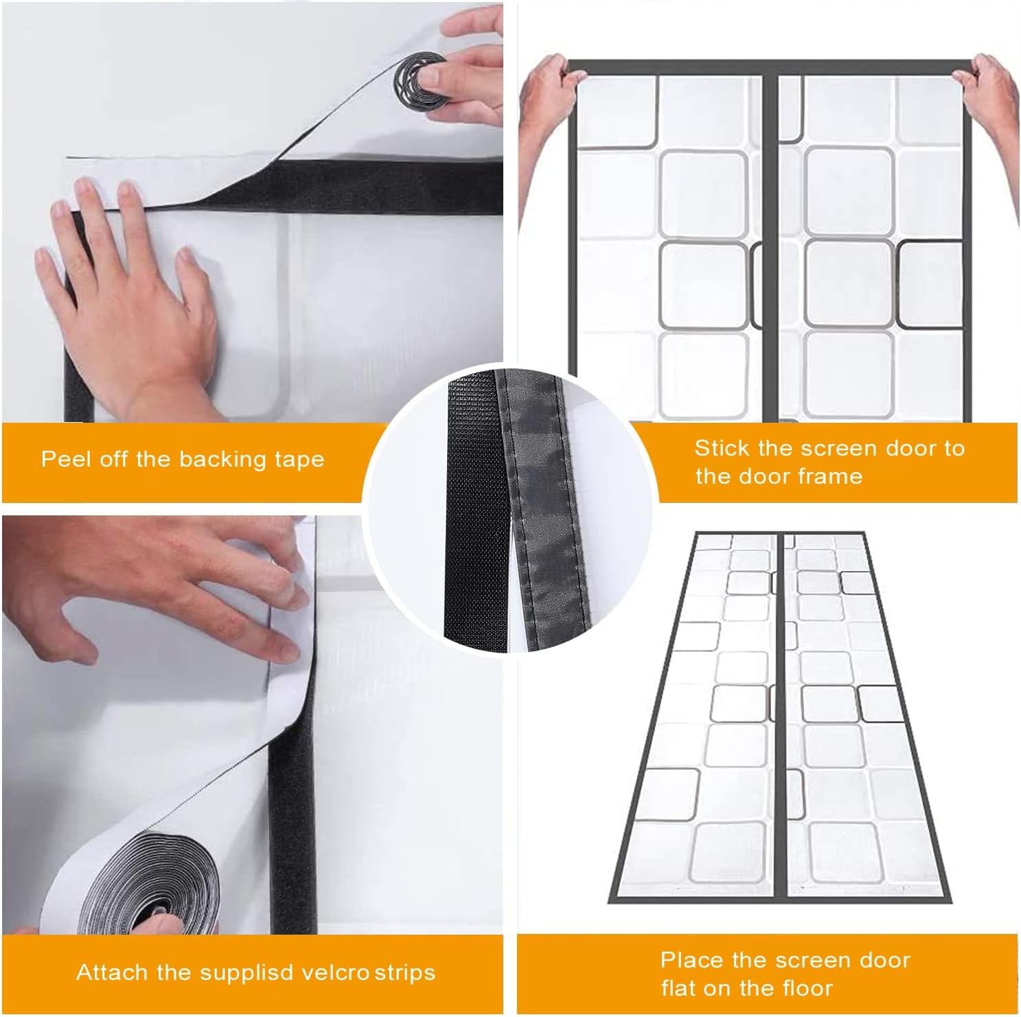 Insulated Door Curtain, Magnetic Thermal Door Cover Screen Door Self-Closing Privacy Magnetic Screen Door Hands Free for Patio, Kitchen, Bedroom, Air Conditioner Room, Fits Doors up to 60" x 80",Grey