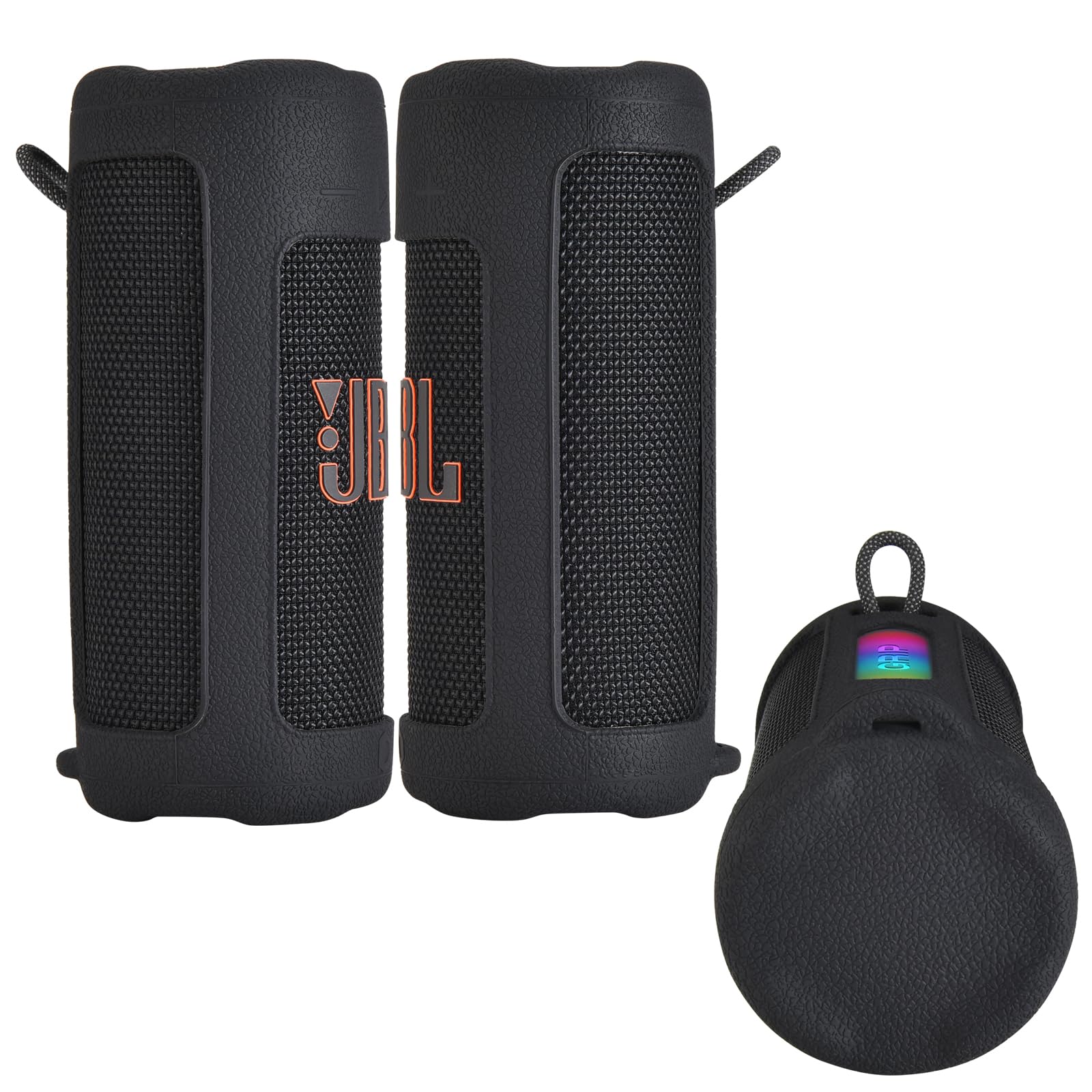 Silikon Hülle Schutzhülle für JBL Grip mit Schultergurt & Karabiner, Tragbare Reisehülle Tragetasche Case (Schwarz)