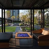 Vista 6 de onlyfire Cuentas de vidrio planas para hoguera de propano, rocas de vidrio reflectantes de 1/2 pulgada, canicas planas de 10 libras para chimenea