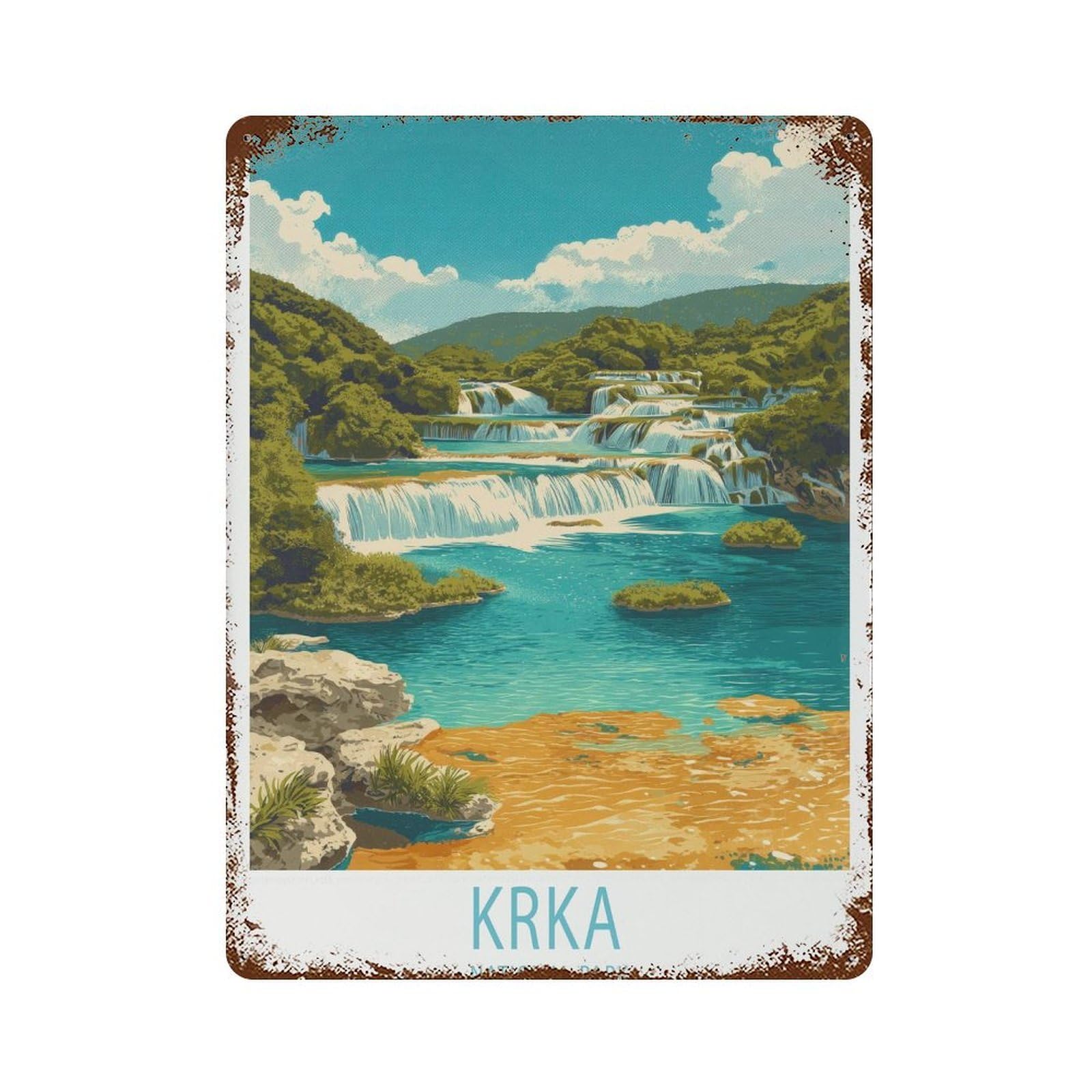 xiaoxiaoshen Krka National Park Travel Croatia Birthday Gifts Wall Decor Art Metal Tin Poster Modern Home Decor Art Home Bar Shop Decorations Vintage Sign 40x30cm