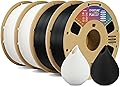 OVERTURE PLA Filament 1.75mm, 4kg Bobine (8.8lbs) 3D Drucker PLA Filament, Précision Dimensionnelle +/- 0.02mm (Noir 1kg*2 + Blanc 1kg*2)