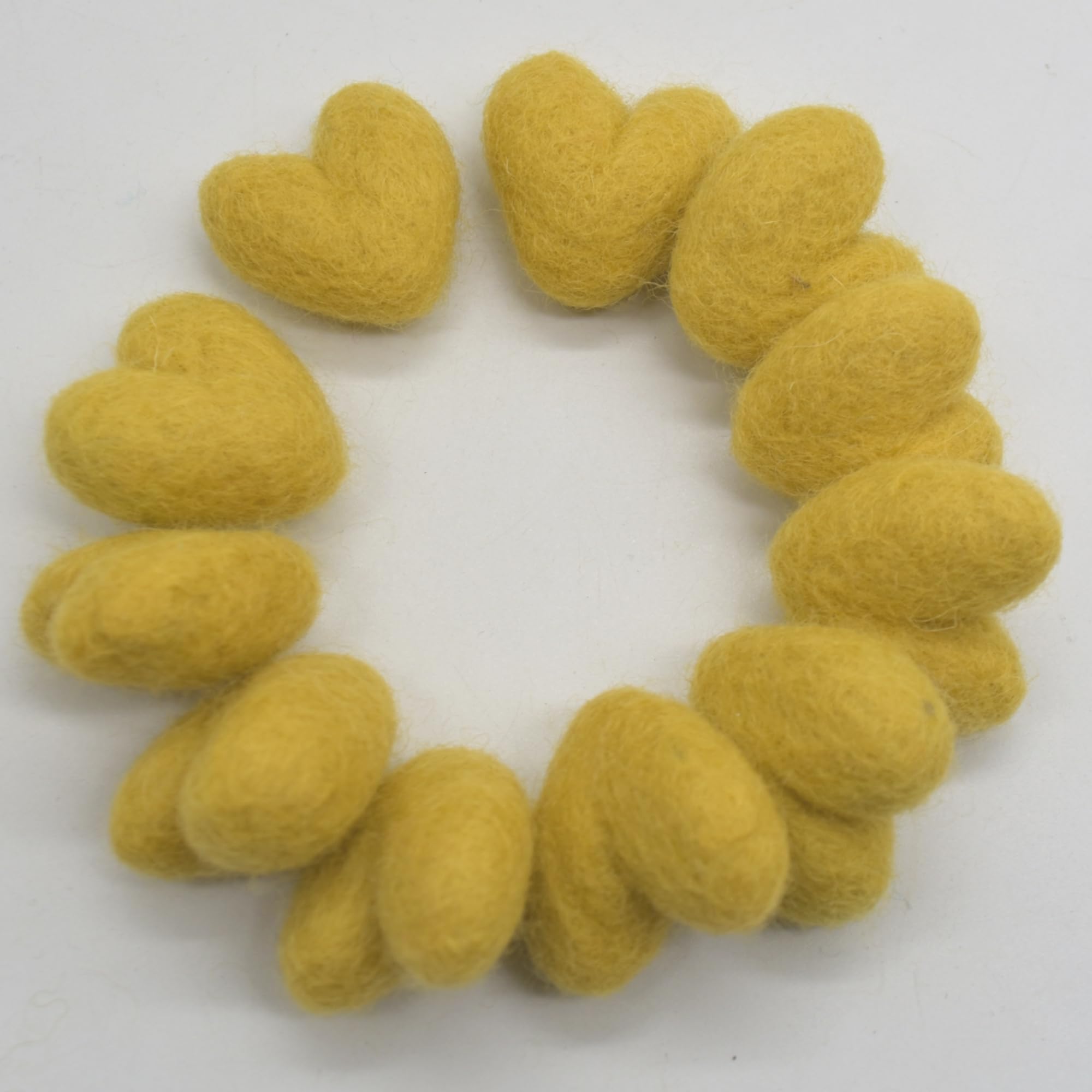 Od Craft Supplies Light Mustard Yellow 100% Wool Felt Hearts - 3Cm - 10 Felt Hearts