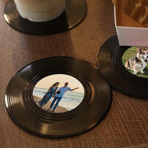 Miniatura 3 de Posavasos personalizados para fotos, juego de 6 posavasos de vinilo para bebidas, decoración de pared, decoración de fiesta, divertidos posavasos de