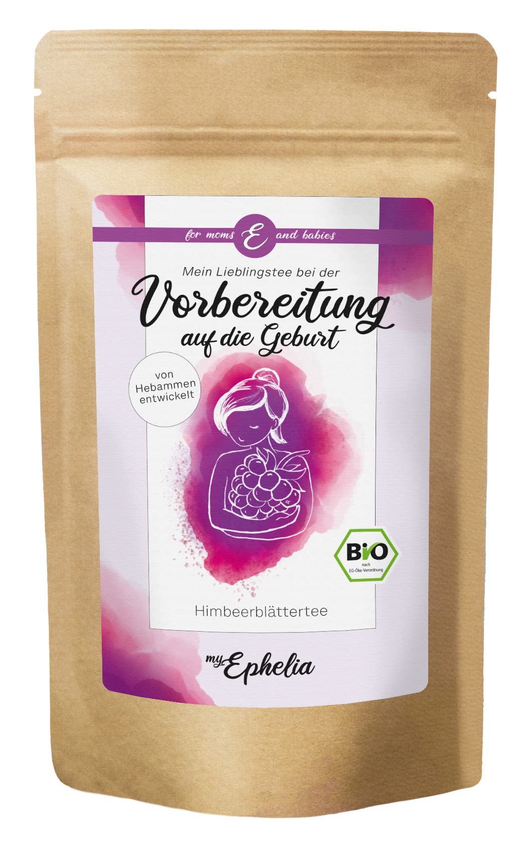 myEphelia Zestaw upominkowy składający się z 4 bio-herbaty + sitka, 100% ekologiczne, na narodziny, baby shower, ciąża, opracowany przez naszą położną (niebieski)