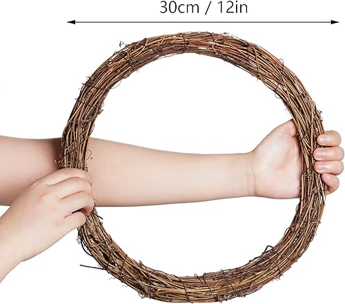 Miniatura 2 de Marrywindix - Juego de 2 coronas de vid, corona de ramas de vid natural, guirnalda de ratán para Navidad, vacaciones, manualidades, decoración de