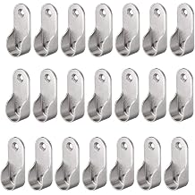 40pcs Zinc Alloy Hardware Oval Closet Rod End Supports 16mm x 30mm Wardrobe Flange Bracket Holder