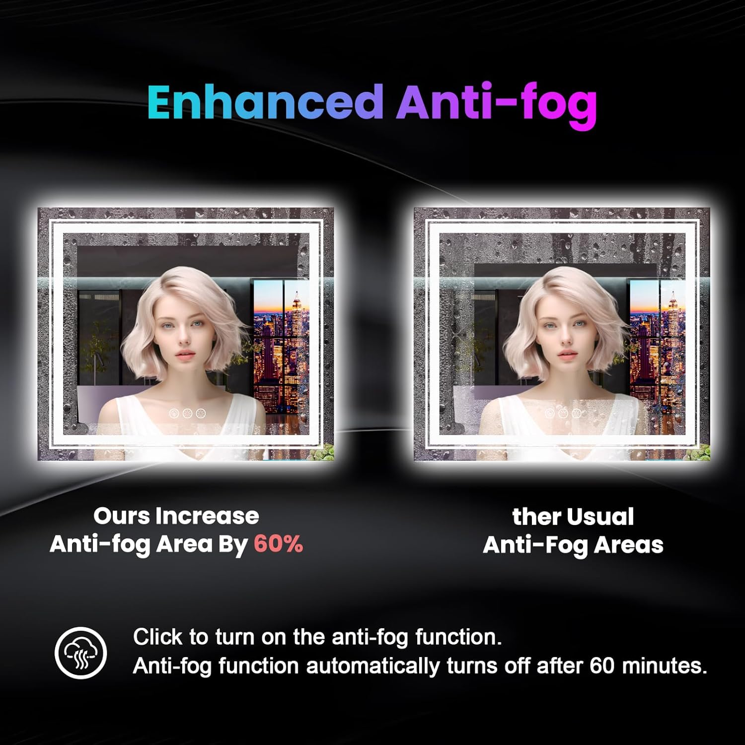 LED Mirror for Bathroom, 77"X36" with 8 RGB Backlit +3 Front Lit (Adjustable Individually), Anti-Fog, Large Lighted Bathroom Vanity Mirror for Wall,Shatterproof,Memory Function,Tempered Glass