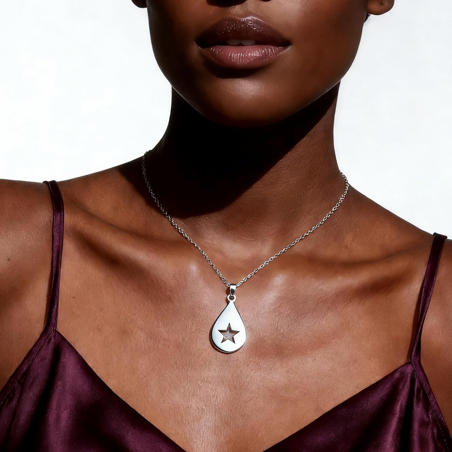 Guitar Pick Necklace Star Guitar Pick Pendant Necklace Hip-Hop Music Inspired Gift Jewellery for Men and Women, Silver - Image 4