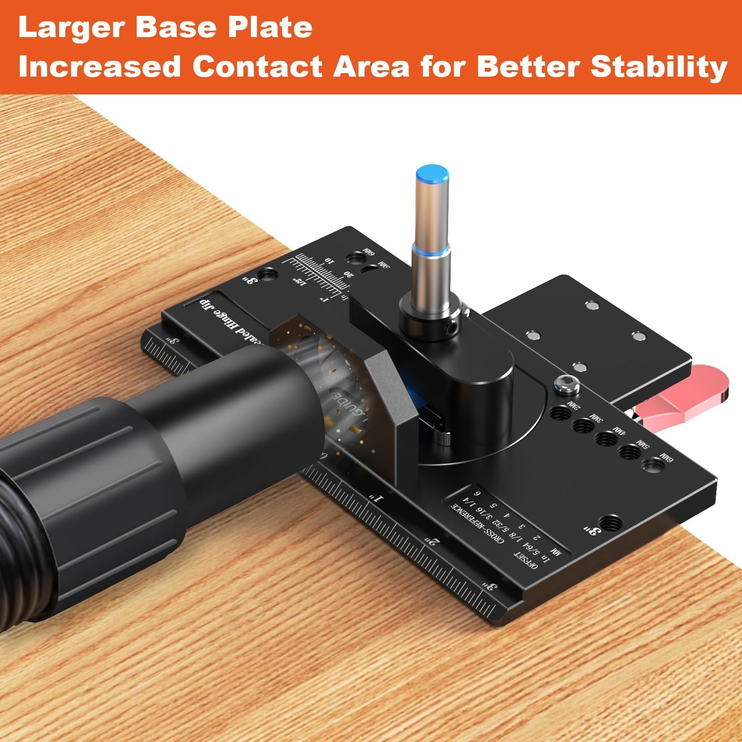 Metal Concealed Hinge Jig with Quick Clamp and Dust Vacuum Adapter – 35mm Concealed Door Hinges Jig, Hole Drilling for Cabinet Mounting Tool