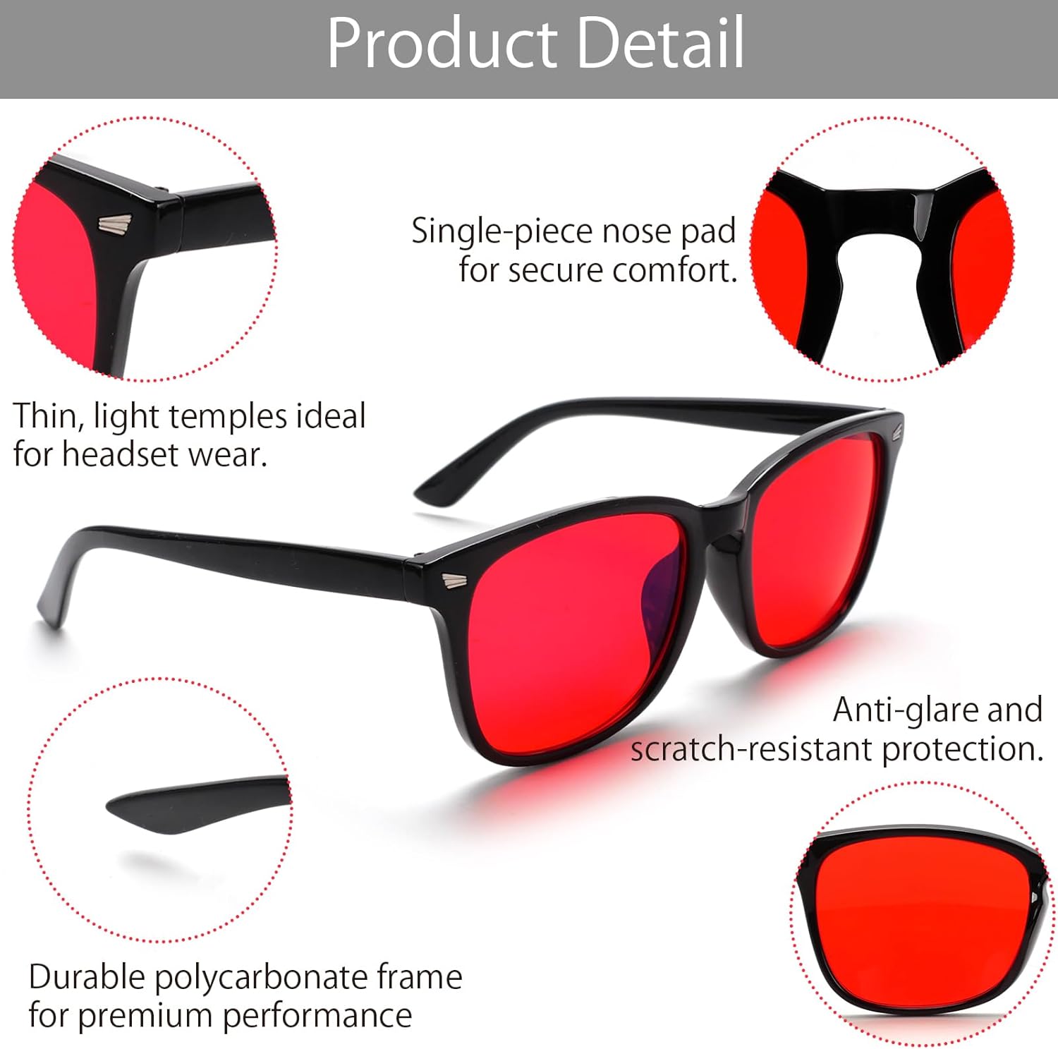 VANANA Blue Light Blocking Glasses for Men Women, Gaming Glasses with Anti-Glare, Light Sensitivity Glasses
